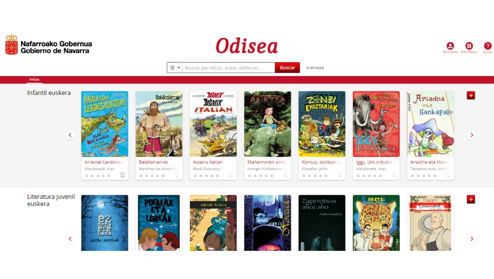 Odisea es la biblioteca digital inteligente desarrollada por ODILO del Gobierno de Navarra